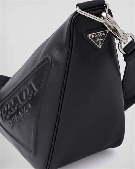 Prada triangle leather shoulder bag